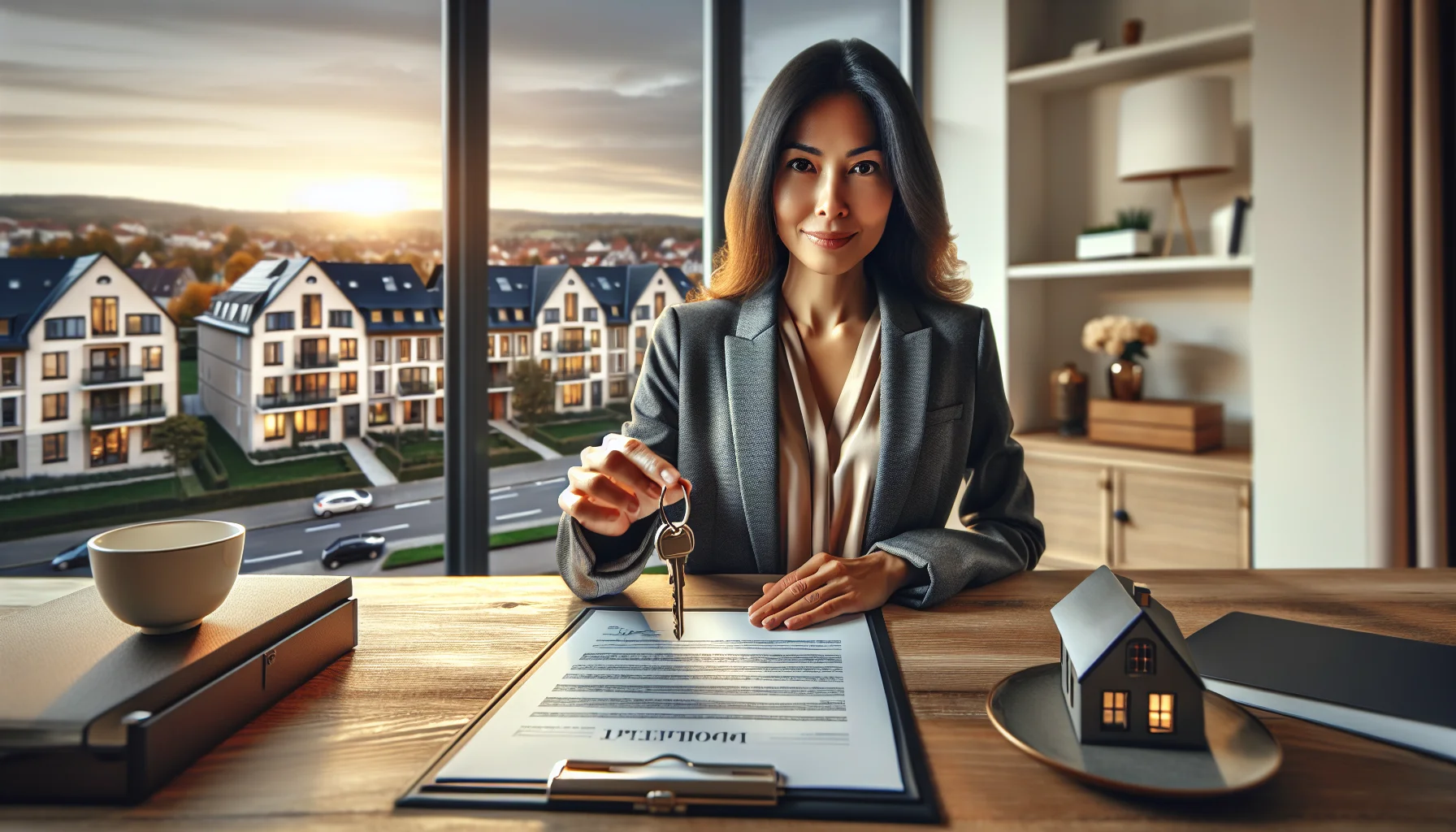 Immobilienmakler Pforzheim übergibt Hausschlüssel beim Immobilienverkauf