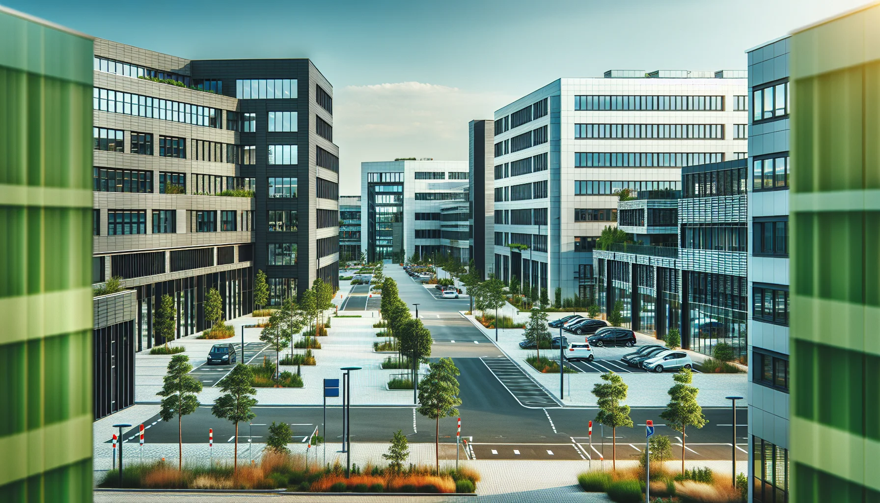 Gewerbekomplex in Rastatt mit verschiedenen Immobilientypen für Büro, Lager und Praxen