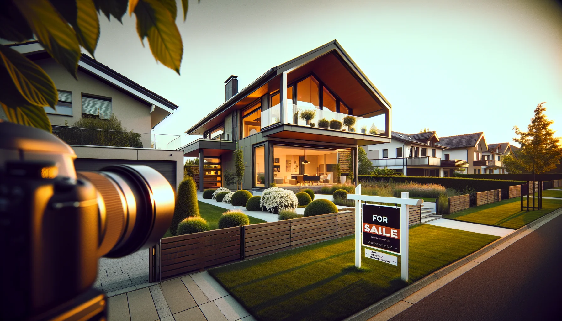 Haus zum Verkauf in Karlsruhe mit Verkaufsschild im Vorgarten