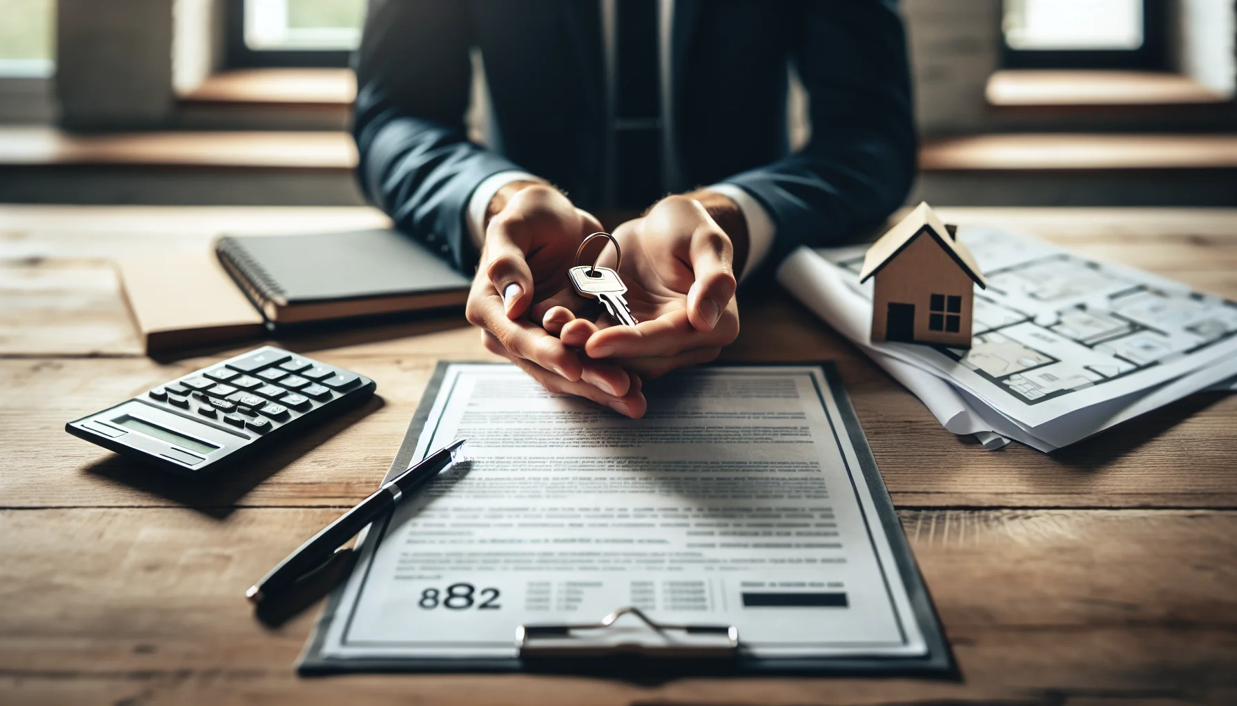 Hausschlüssel und Immobilienunterlagen für Hauskauf in Karlsruhe