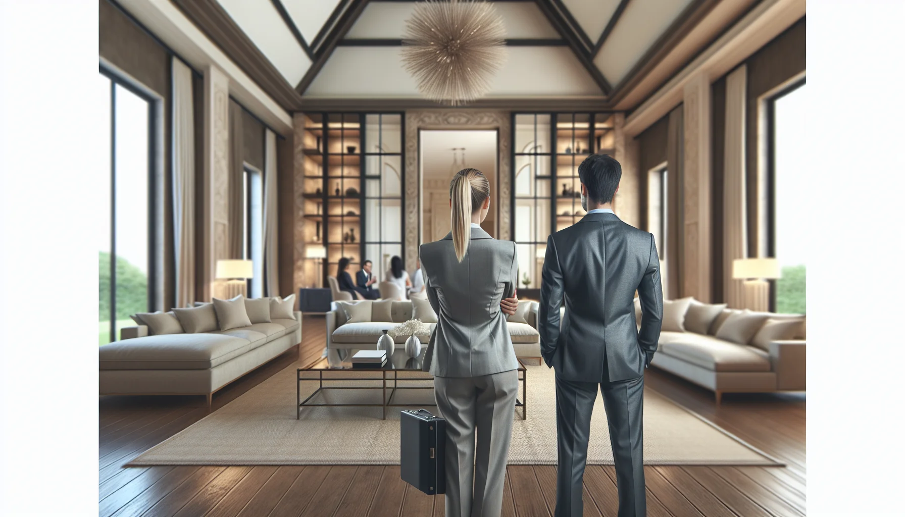 Immobilienmakler präsentiert Luxusimmobilie in Baden-Baden