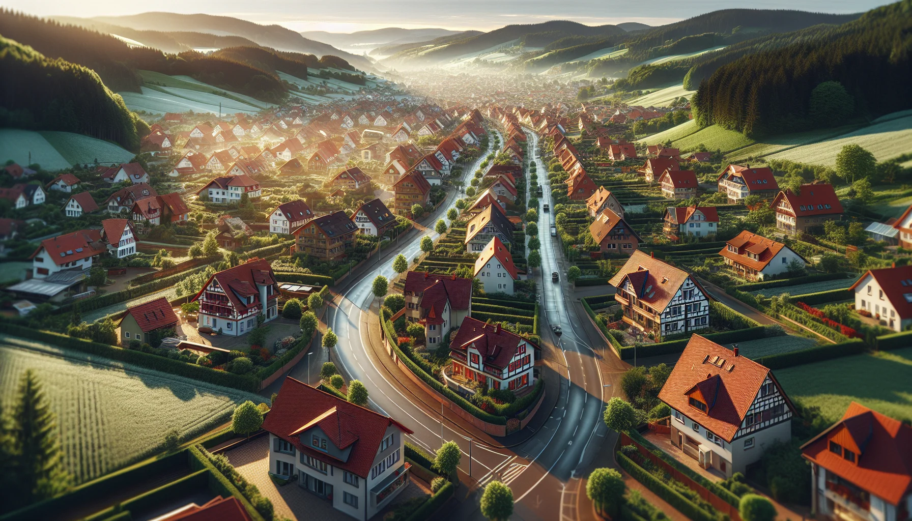 Luftaufnahme von Ettlingen im Albtal mit Wohngebieten und traditionellen Häusern