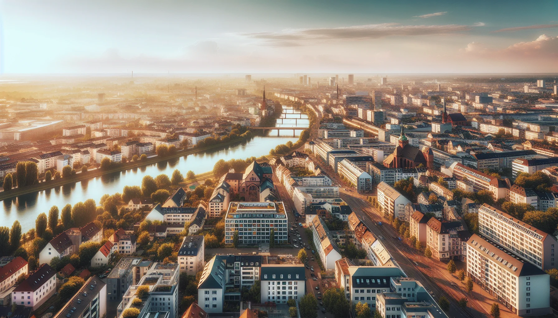 Luftaufnahme von Karlsruhe zeigt Immobilienmarkt und Wohngebiete