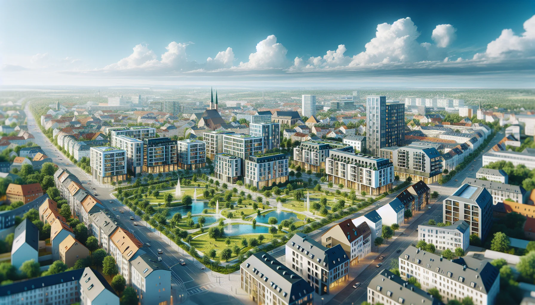 Luftaufnahme von Rastatt mit modernen Wohngebäuden und Eigentumswohnungen