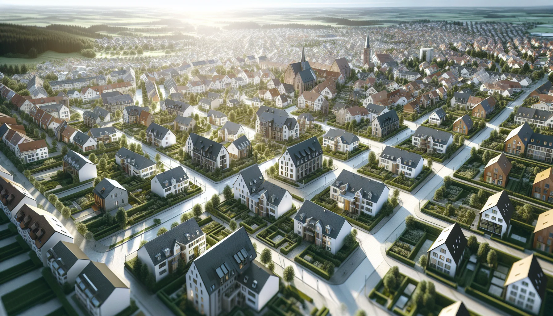 Luftaufnahme von Rastatt mit Wohngebieten für Immobilienbewertung