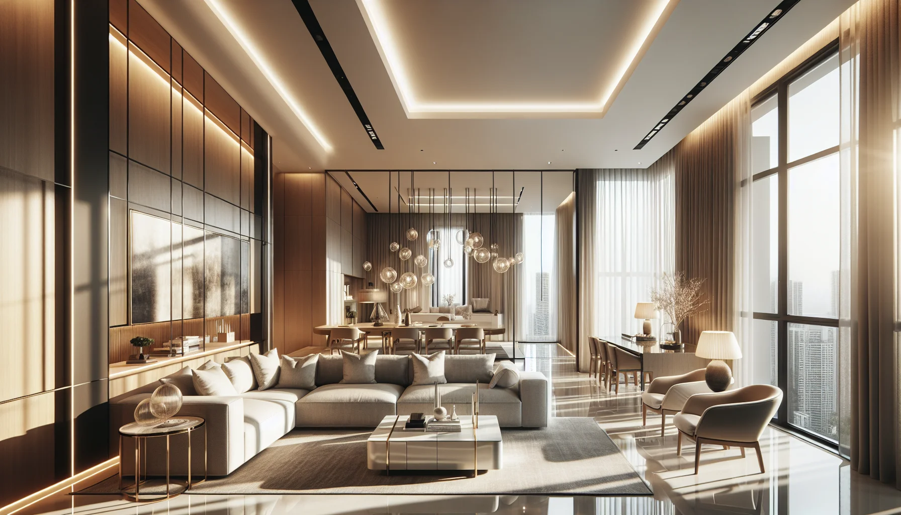 Moderne Wohnung zur Vermietung mit eleganter Einrichtung und viel Tageslicht