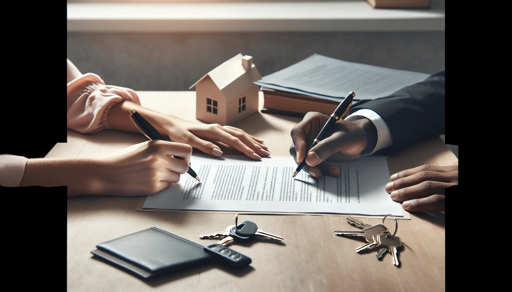 Scheidungsunterlagen und Hausschlüssel bei Immobilienaufteilung