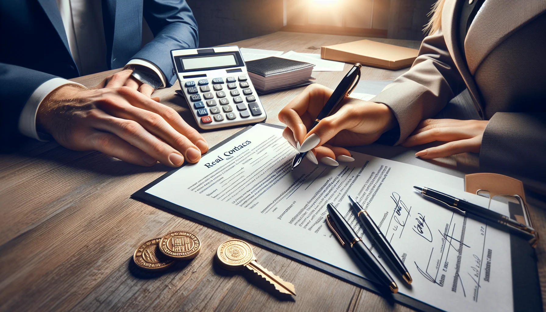 Unterzeichnung von Kaufverträgen und Berechnung der Nebenkosten beim Hauskauf