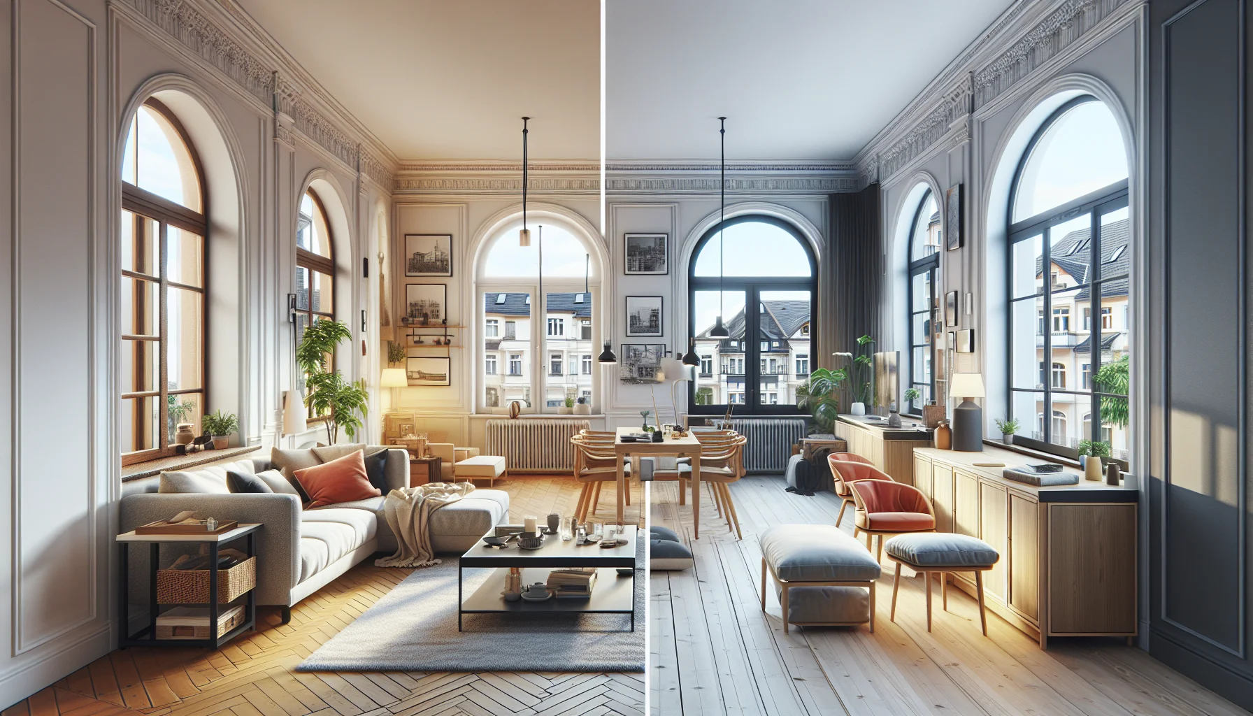 Vorher-Nachher-Vergleich einer renovierten Wohnung in Karlsruhe