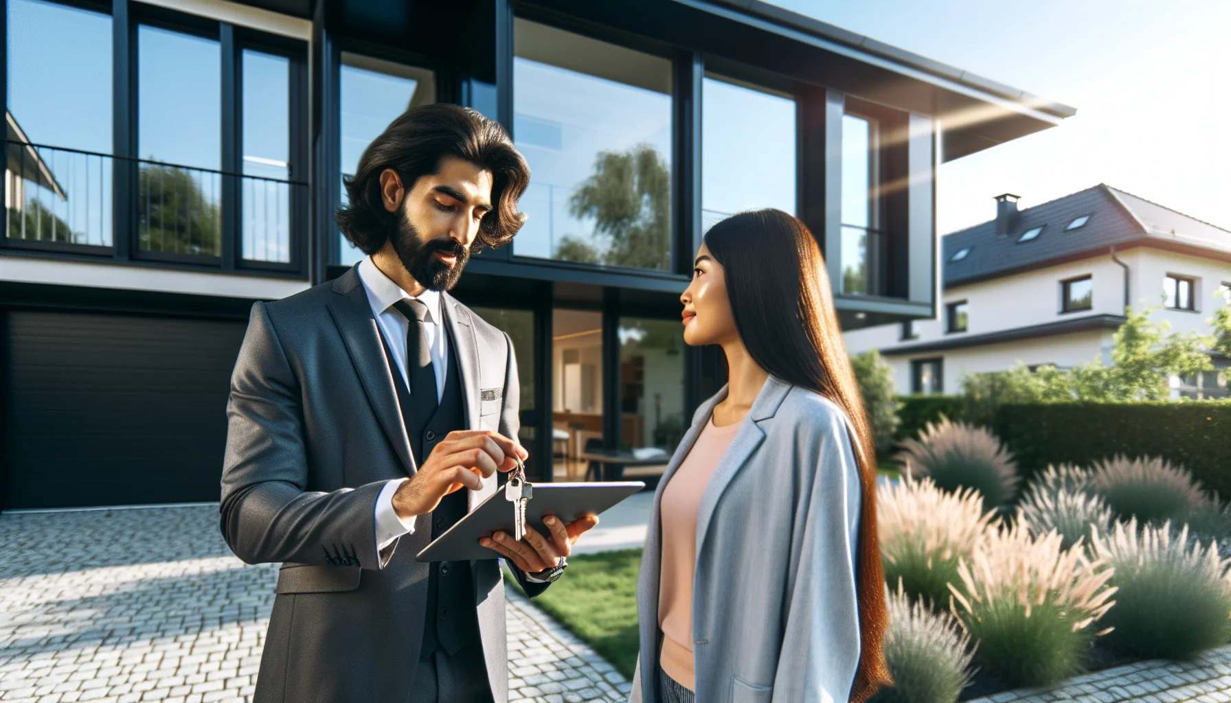 Immobilienmakler zeigt Haus in Rastatt - professionelle Immobilienberatung