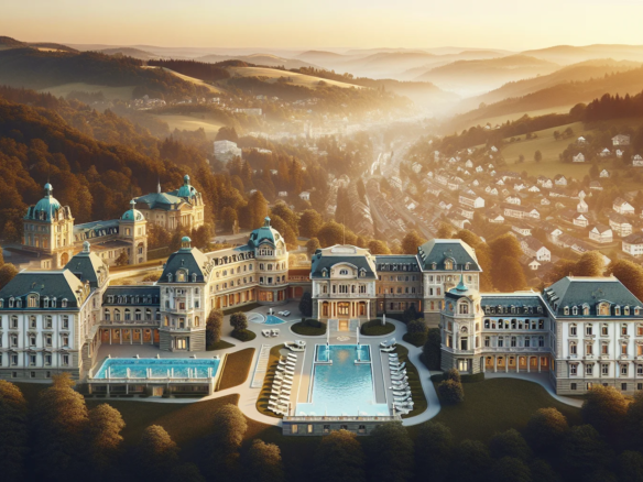 Luftaufnahme von Baden-Baden mit eleganten Immobilien und historischer Architektur