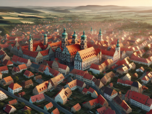 Luftaufnahme von Rastatt mit historischer Barockarchitektur und modernen Wohngebieten