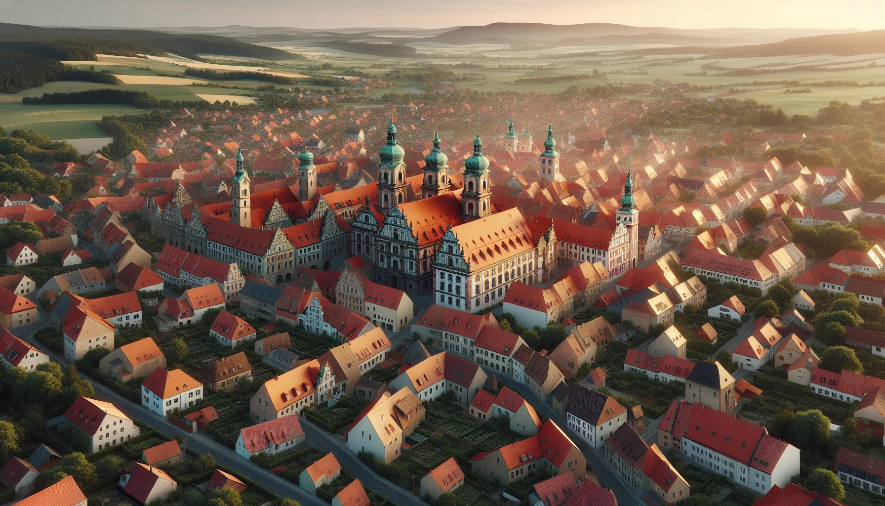 Luftaufnahme von Rastatt mit historischer Barockarchitektur und modernen Wohngebieten