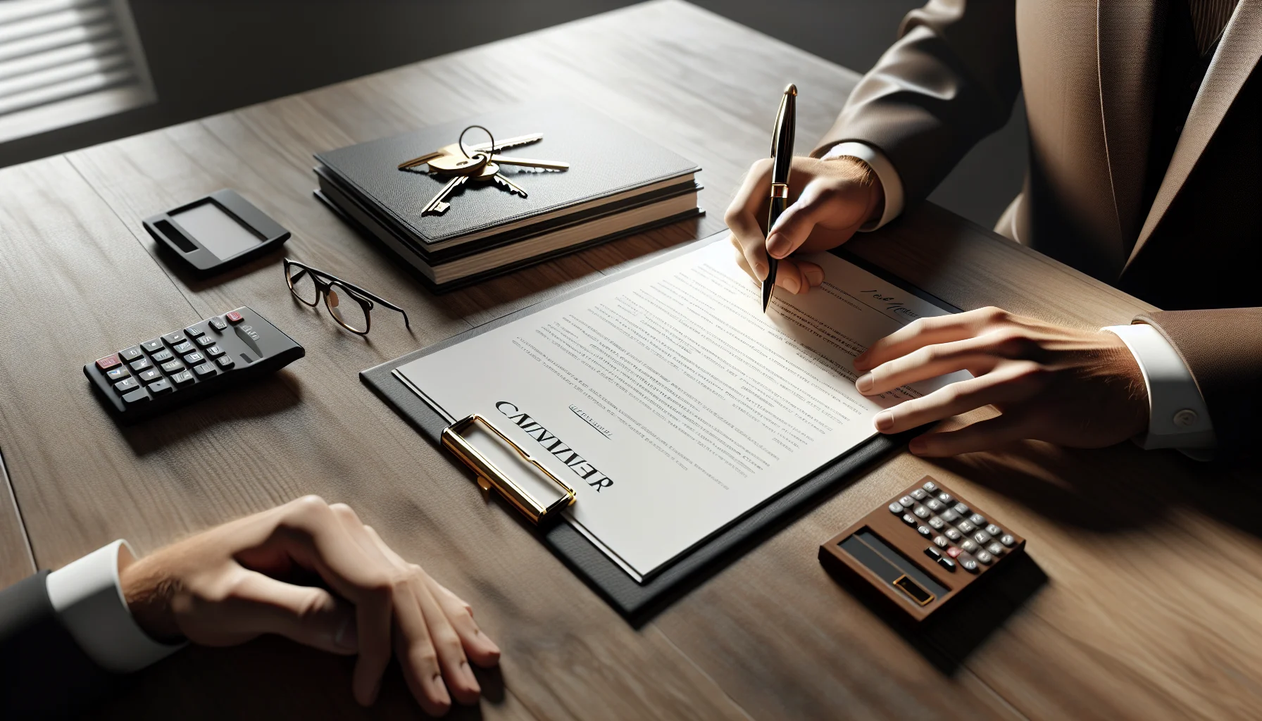 Mietvertragsunterzeichnung und Dokumente für Wohnungsvermietung