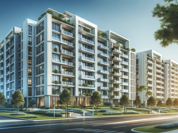 Moderne Mehrfamilienhäuser zur Vermietung mit gepflegter Fassade