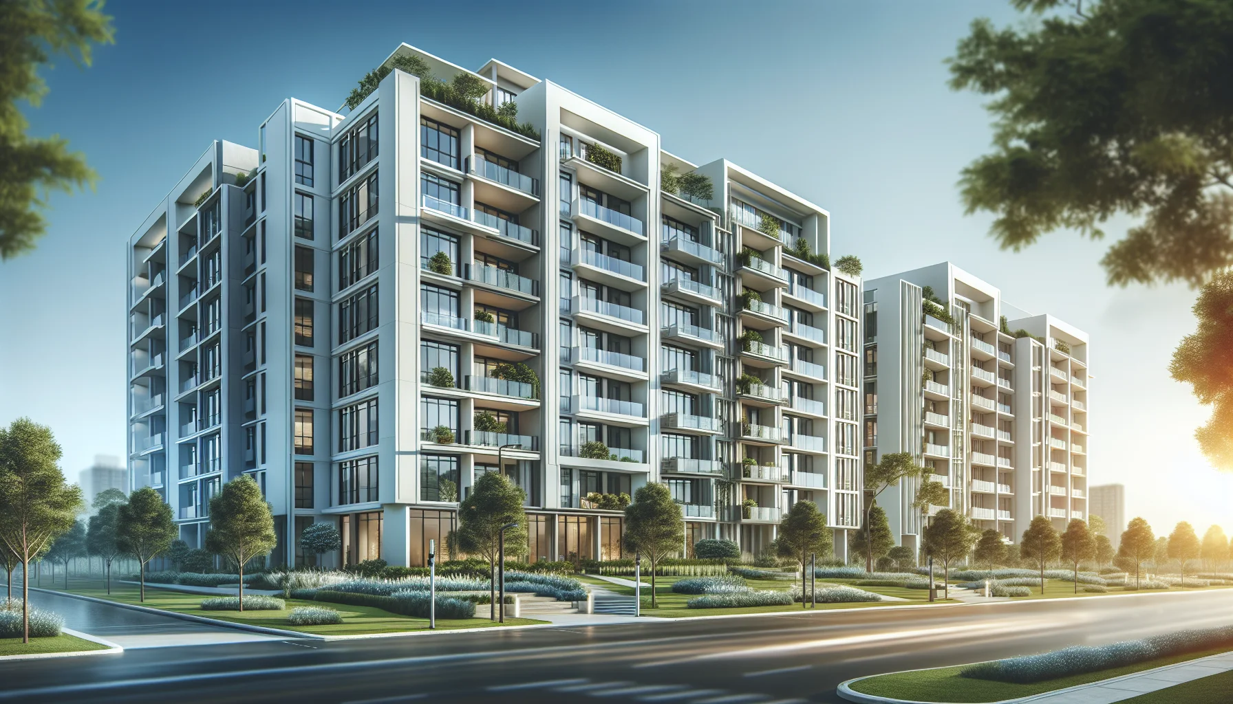 Moderne Mehrfamilienhäuser zur Vermietung mit gepflegter Fassade