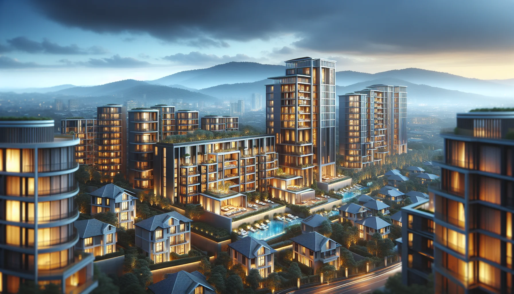 Panoramablick über Baden-Baden mit luxuriösen Penthäusern und Wohngebäuden