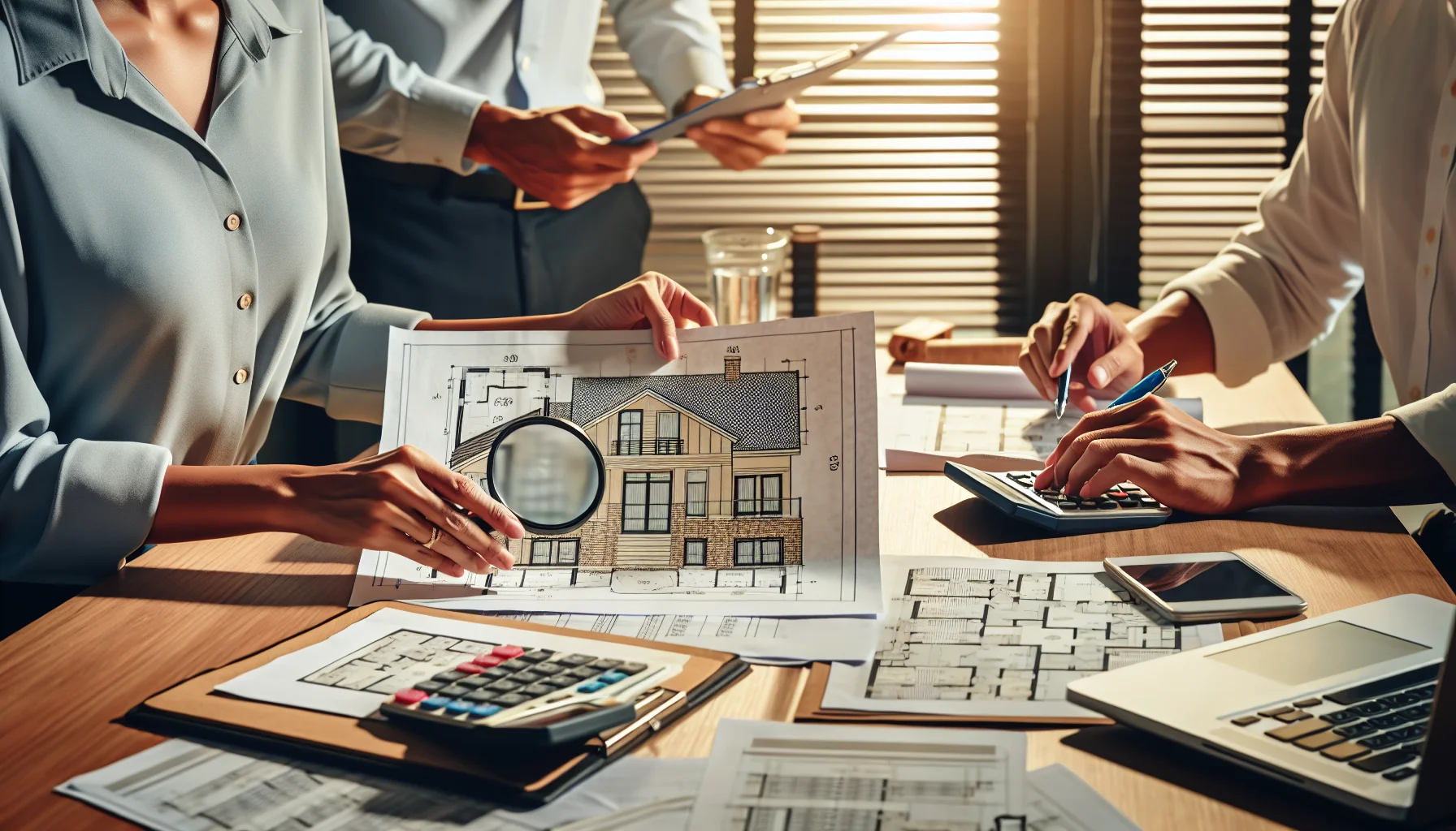 Professionelle Immobilienbewertung mit Unterlagen und Dokumenten