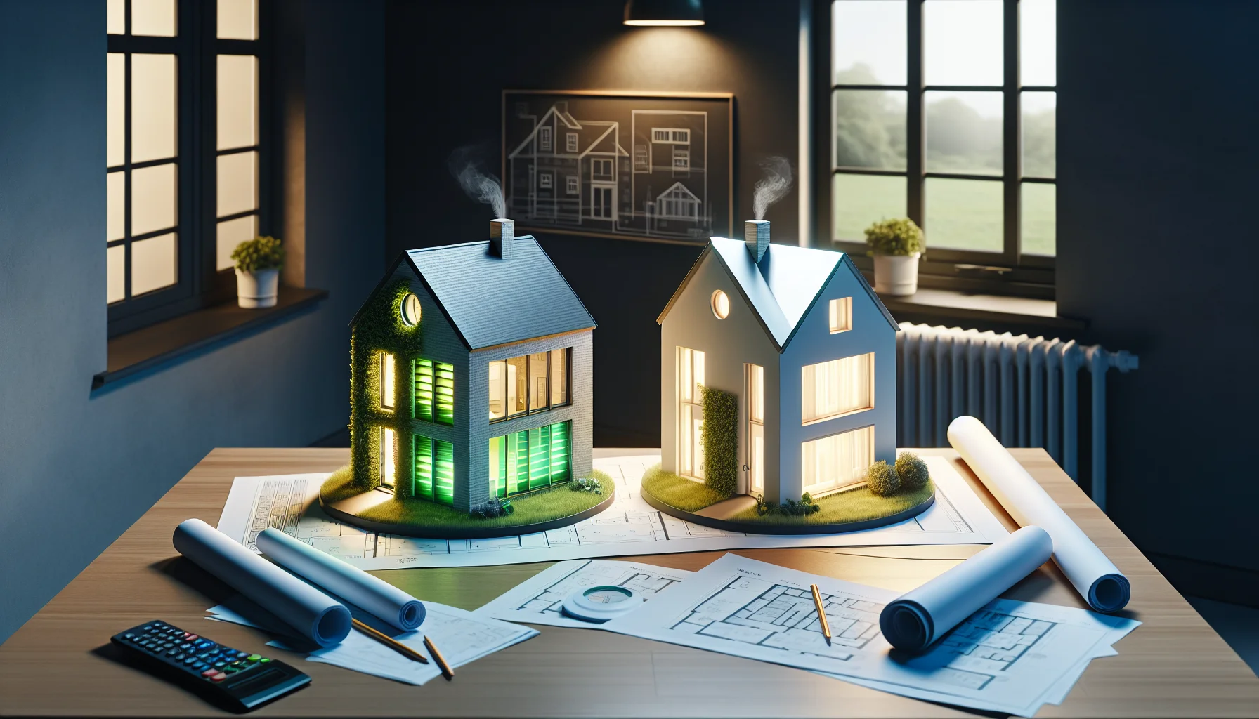 Vergleich energieeffizienter und Standard-Immobilien für Energieausweis