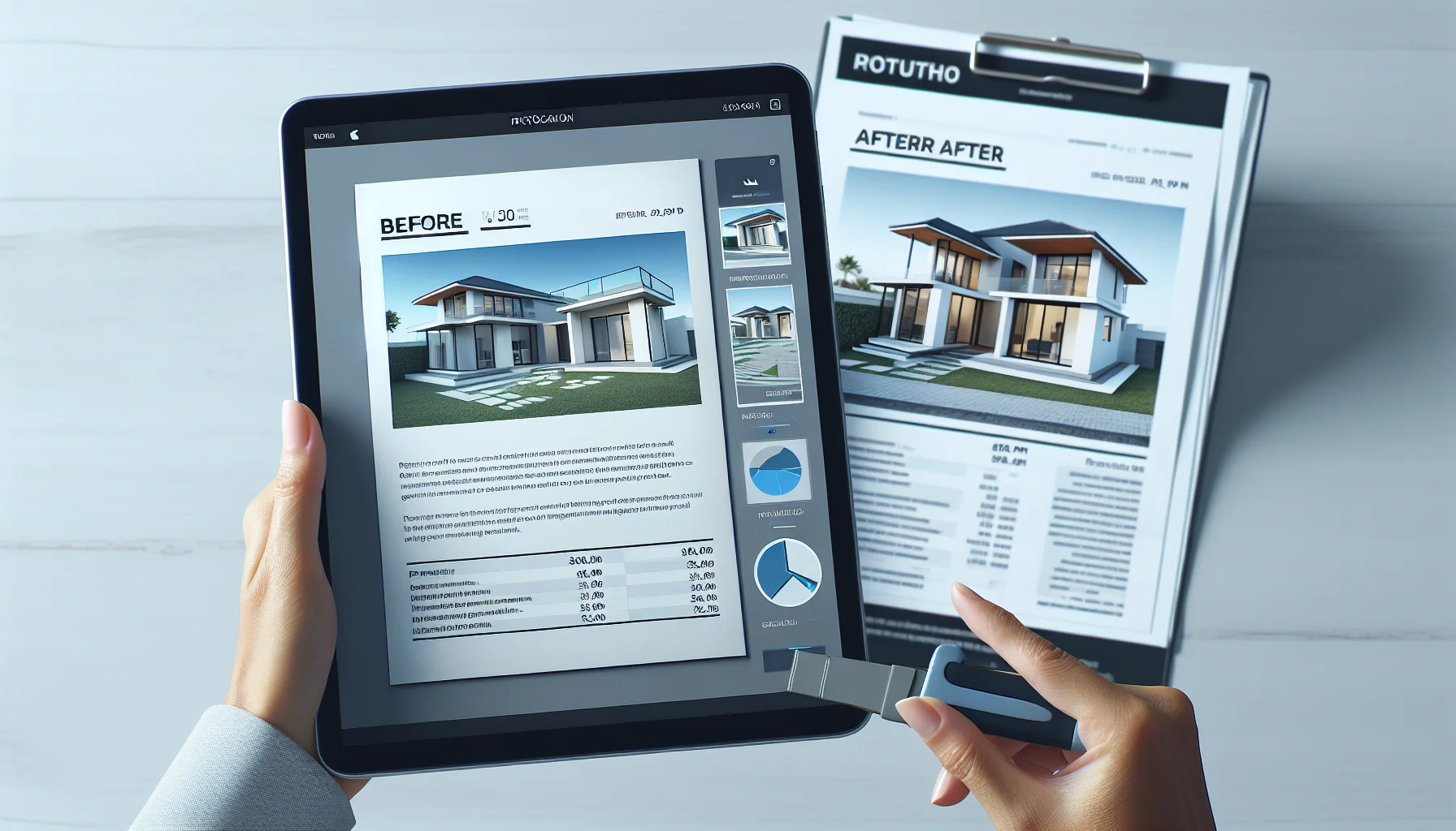 Vorher-Nachher Vergleich einer Immobilienbewertung mit Gutachten