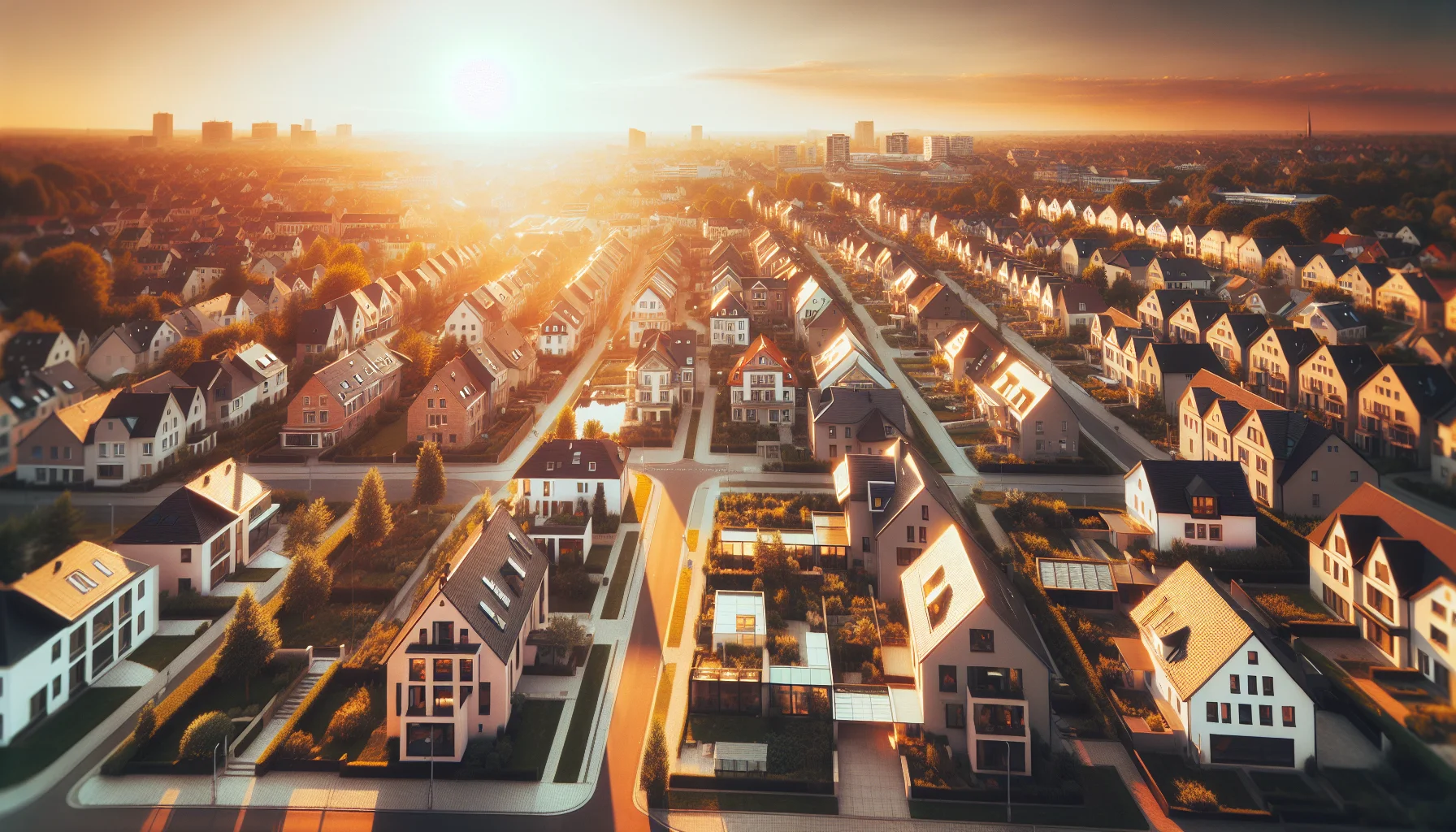 Wohngebiet in Karlsruhe mit verschiedenen Immobilien