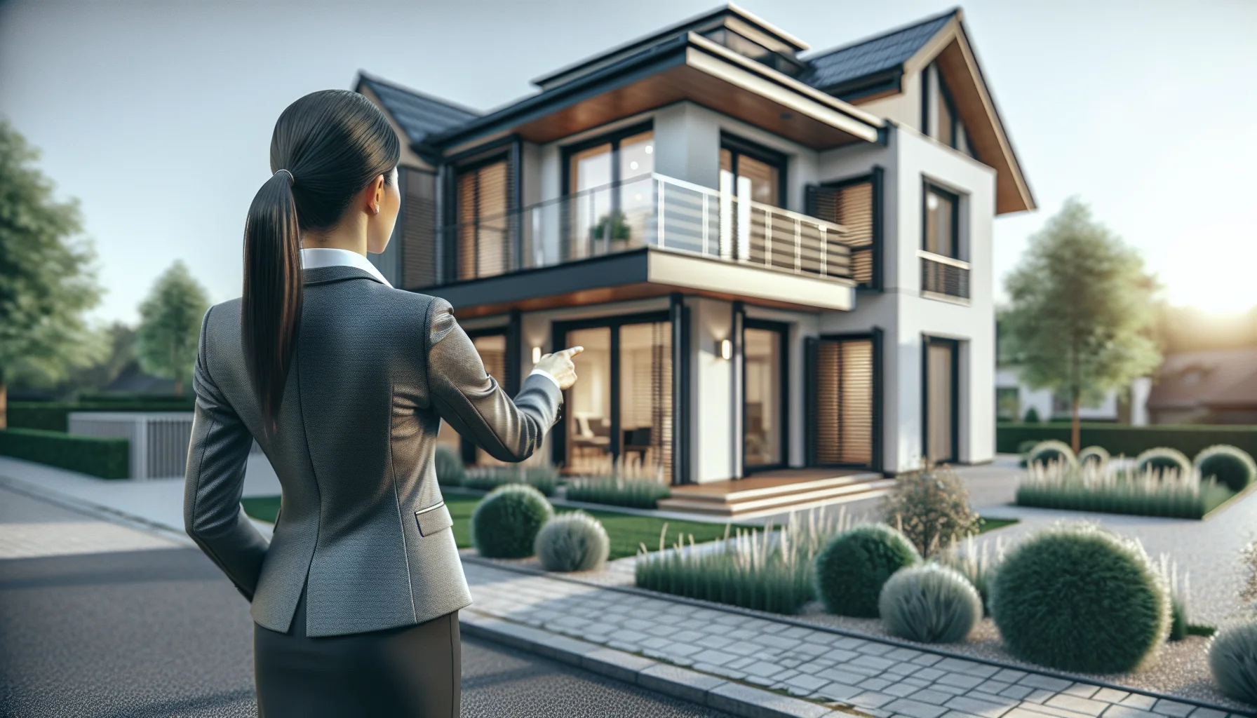 Immobilienmakler zeigt Haus in Pforzheim beim professionellen Verkauf