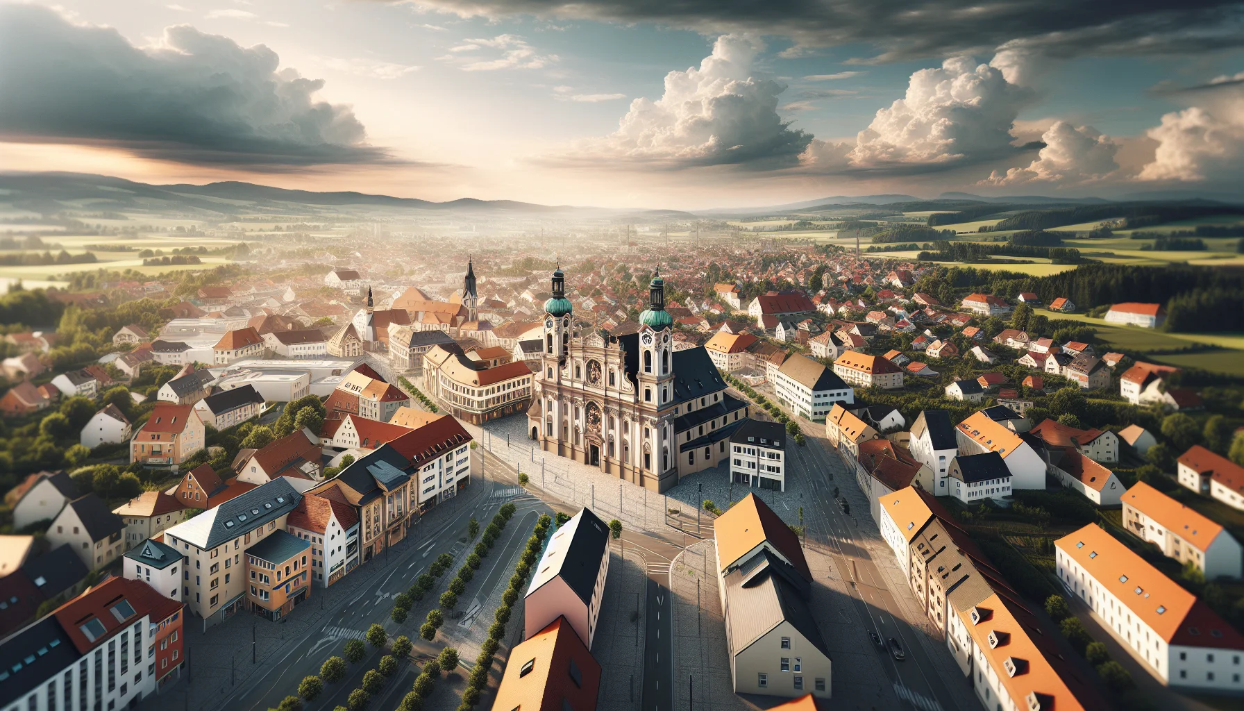 Luftaufnahme von Bruchsal mit historischer Barockarchitektur und Wohngebieten