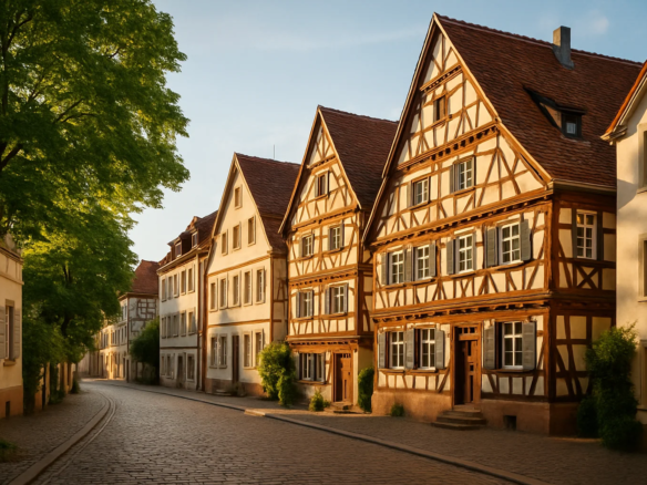 Historische Wohnhäuser in Ettlingen als Beispiel für Immobilien in der Region Karlsruhe