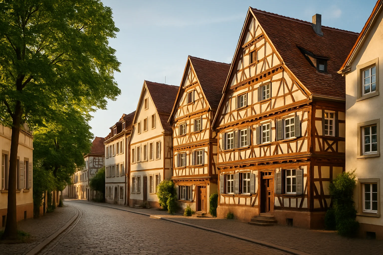 Historische Wohnhäuser in Ettlingen als Beispiel für Immobilien in der Region Karlsruhe