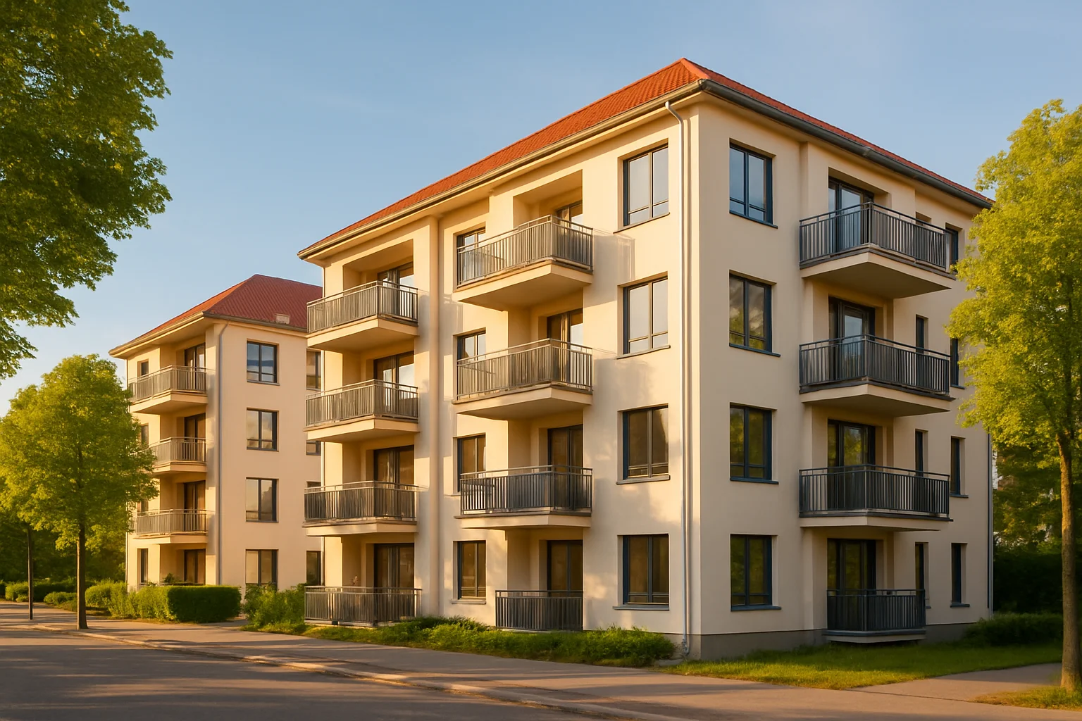 Moderne Eigentumswohnung kaufen in Rastatt – Wohngebäude mit Balkonen