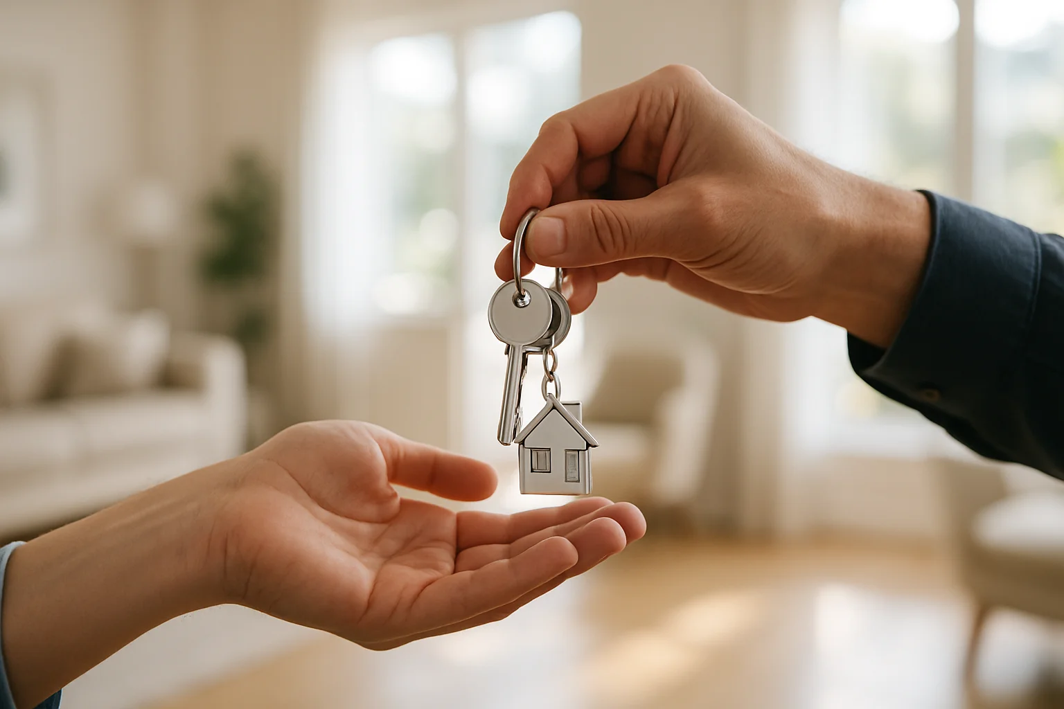 Schlüsselübergabe beim Immobilienverkauf – erfolgreicher Abschluss des Verkaufsprozesses